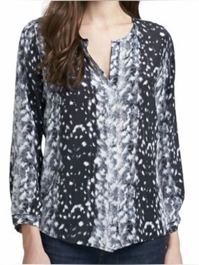 Joie Tops Purine Leopard-Print Silk Blouse